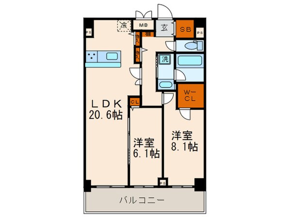 グランルクレ新栄イーストの物件間取画像